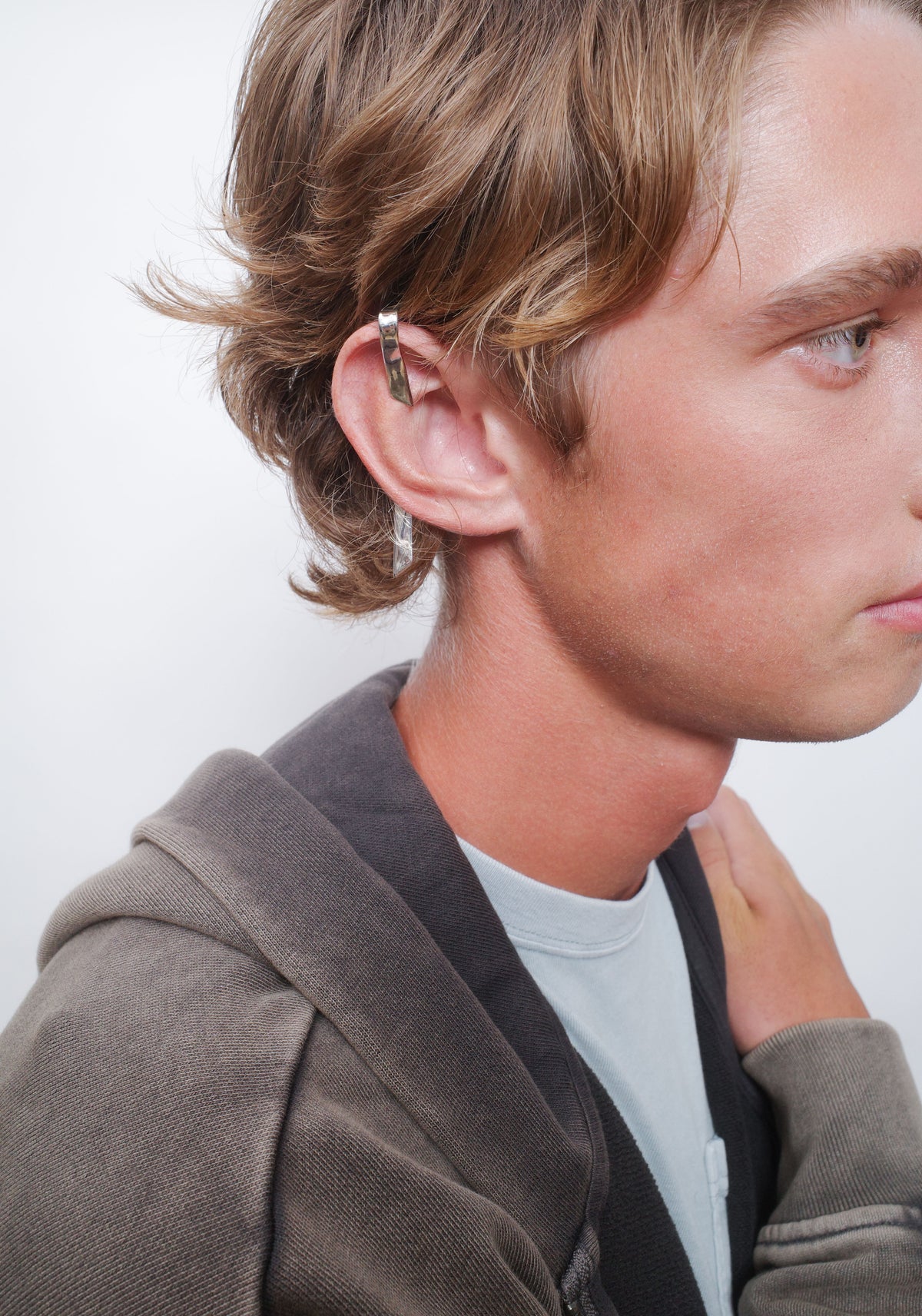 Ribbon Ear Cuff in Silver