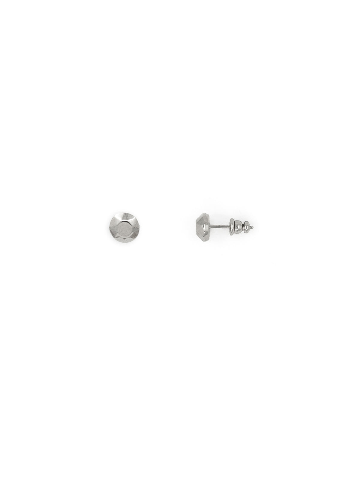 Katharine Faceted Stud Earrings in Silver