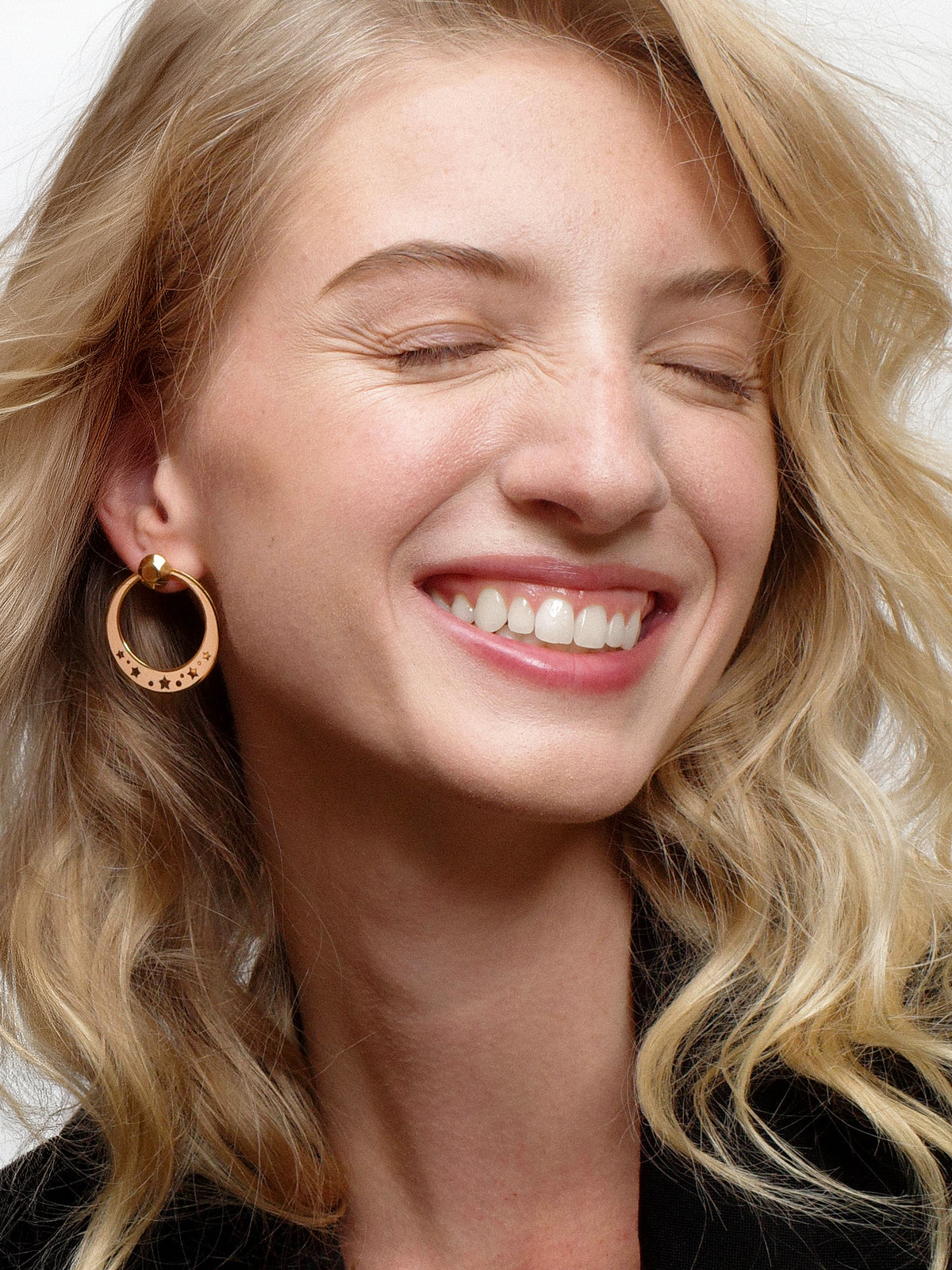 Tara Convertible Hoop Earring in Gold and Pink