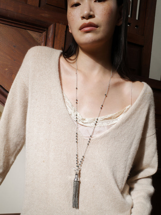 Fawn Tassel Necklace in Silver