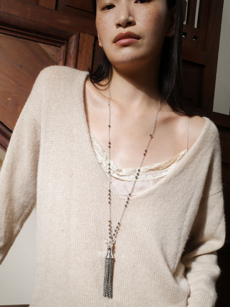 Fawn Tassel Necklace in Silver