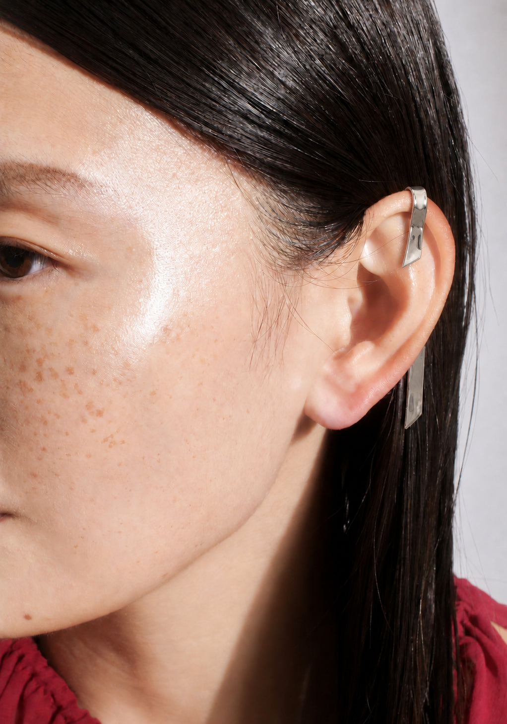 Ribbon Ear Cuff in Silver