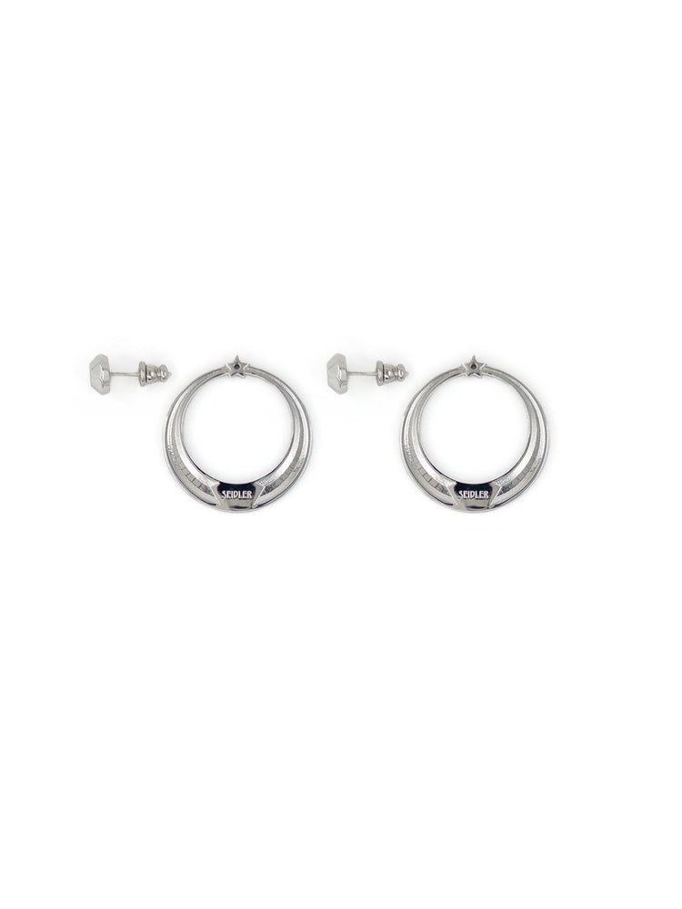 Tara Convertible Hoop Earring in Silver and Black