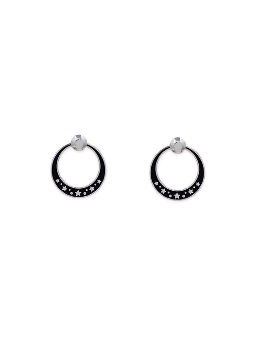 Tara Convertible Hoop Earring in Silver and Black