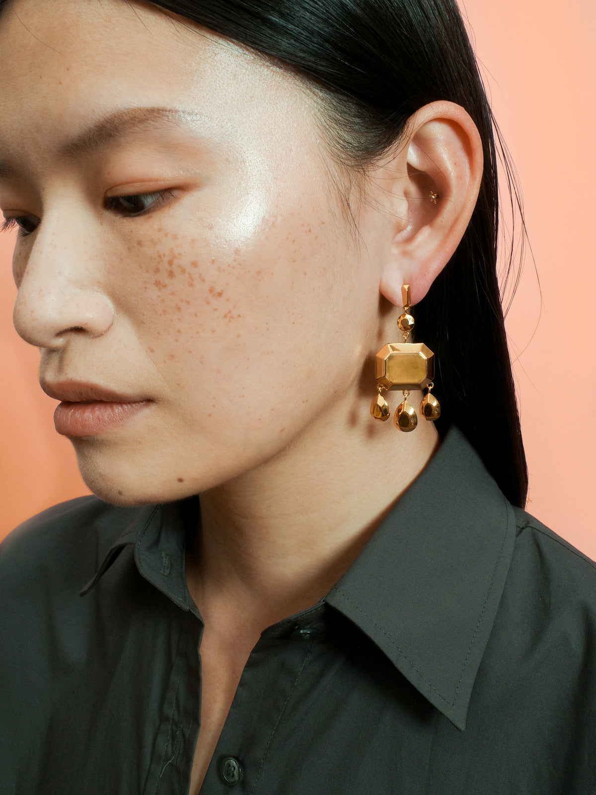 Minerva Convertible Chandelier Earrings in Gold