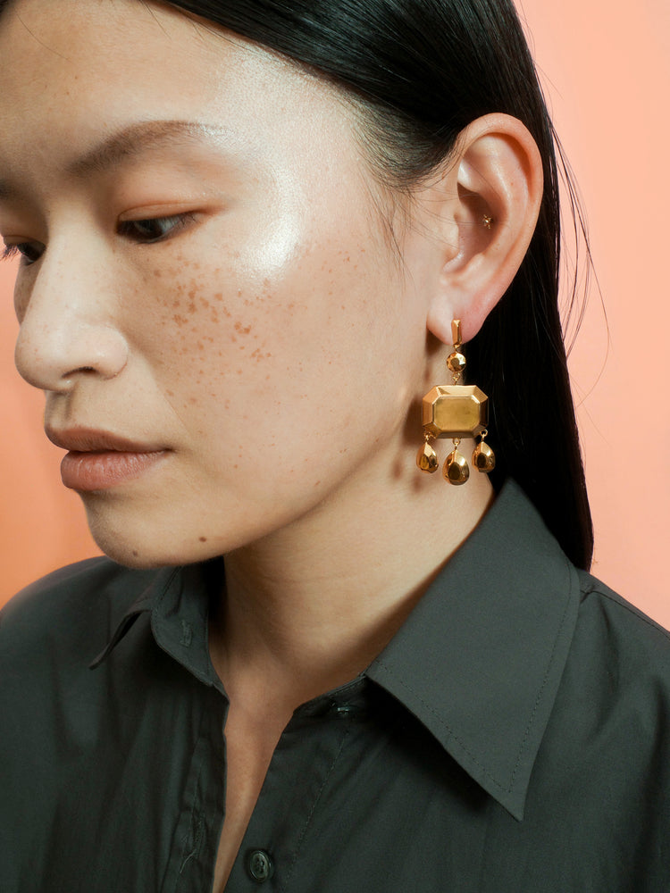 Minerva Convertible Chandelier Earrings in Gold