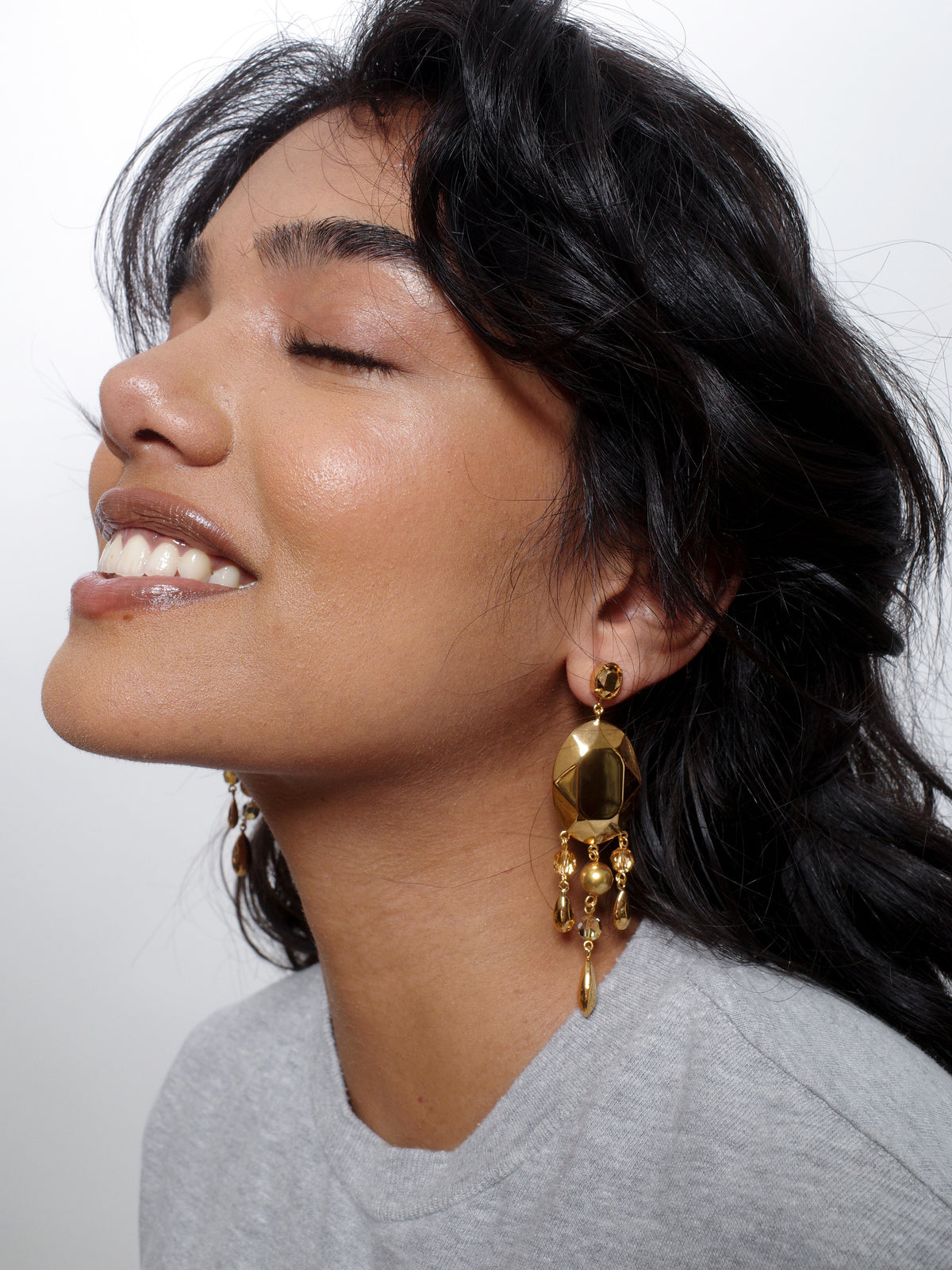 Odette Convertible Earrings in Gold and Pink