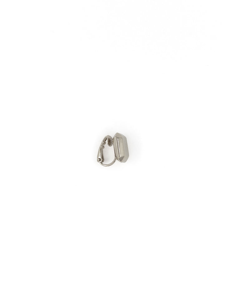 Cecilia Faceted Ear Clip in Silver
