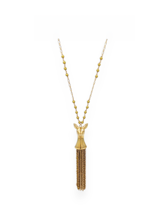 Fawn Tassel Necklace in Gold