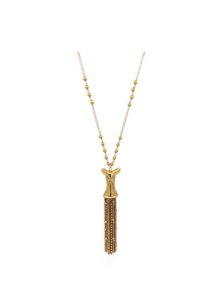 Fawn Tassel Necklace in Gold