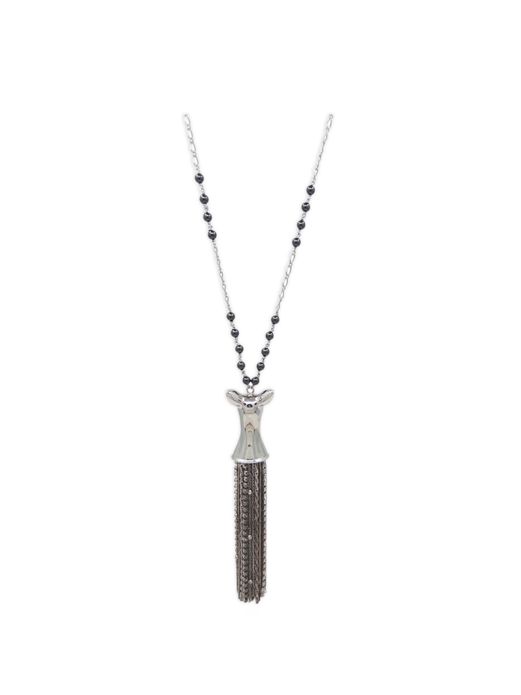 Fawn Tassel Necklace in Silver