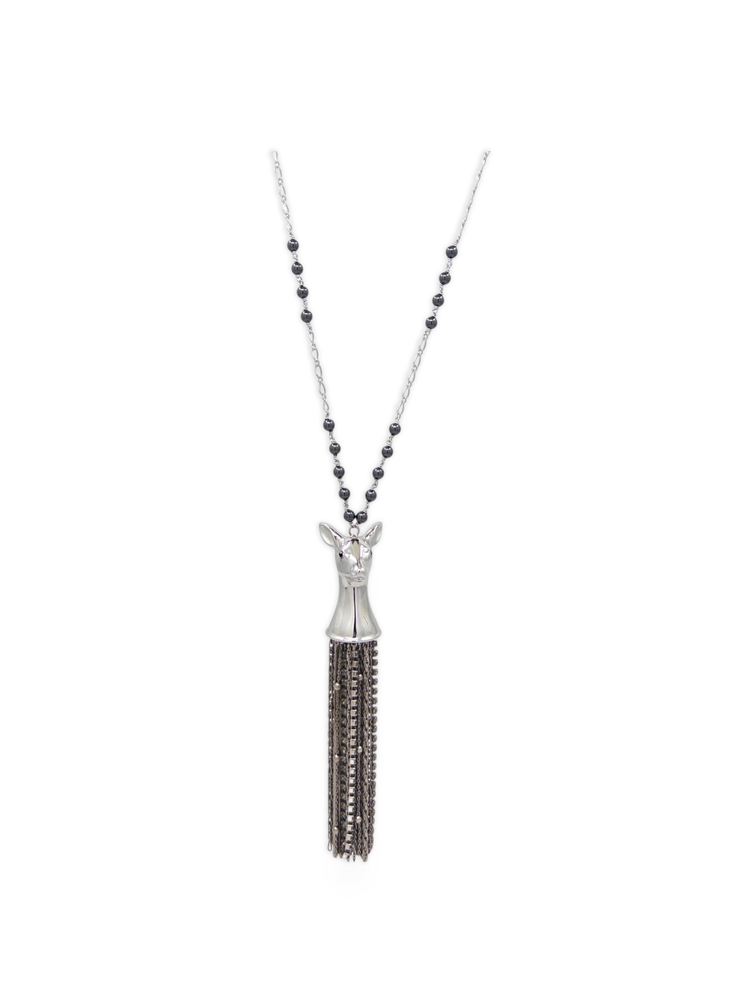 Fawn Tassel Necklace in Silver