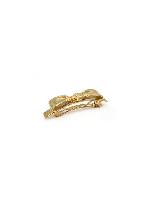 Bow Hair Barrette in Gold