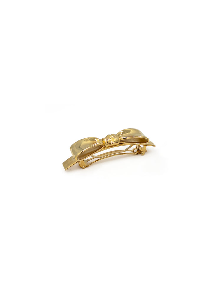 Bow Hair Barrette in Gold