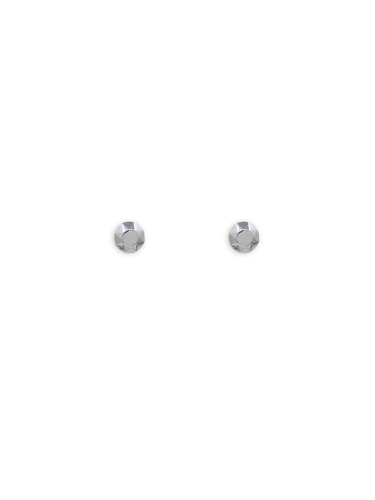 Katharine Faceted Stud Earrings in Silver