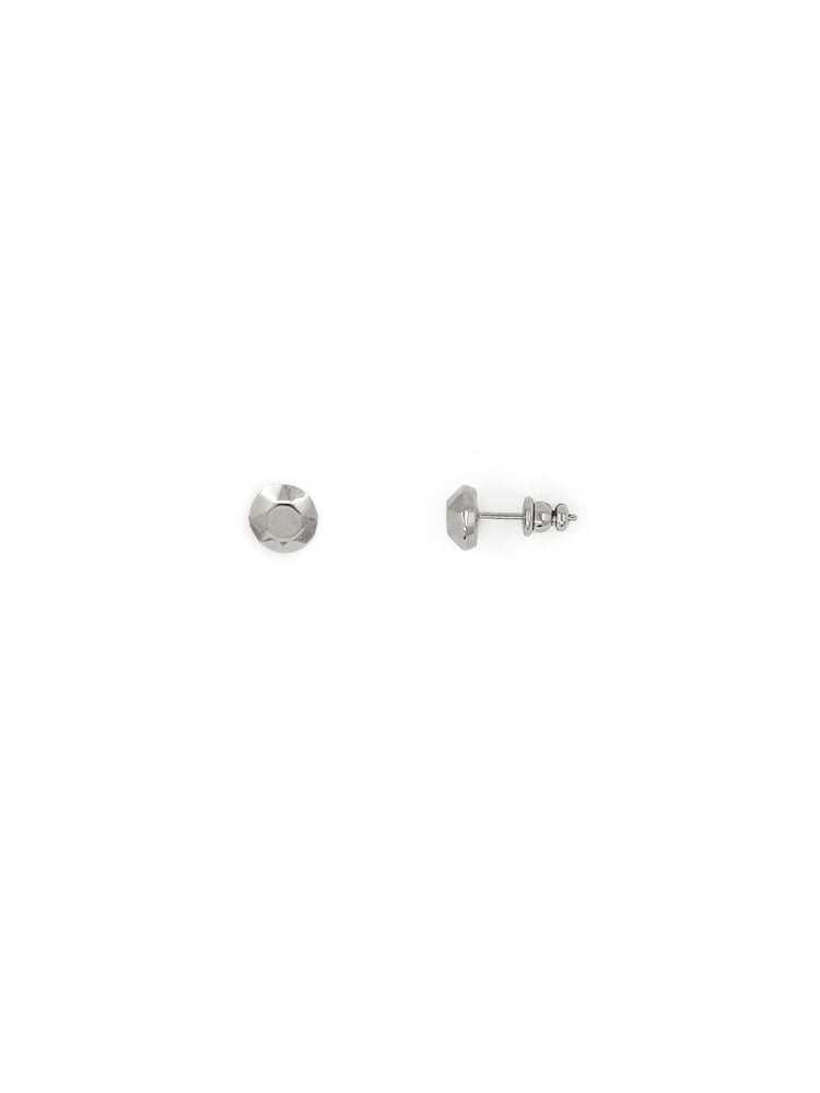 Katharine Faceted Stud Earrings in Silver