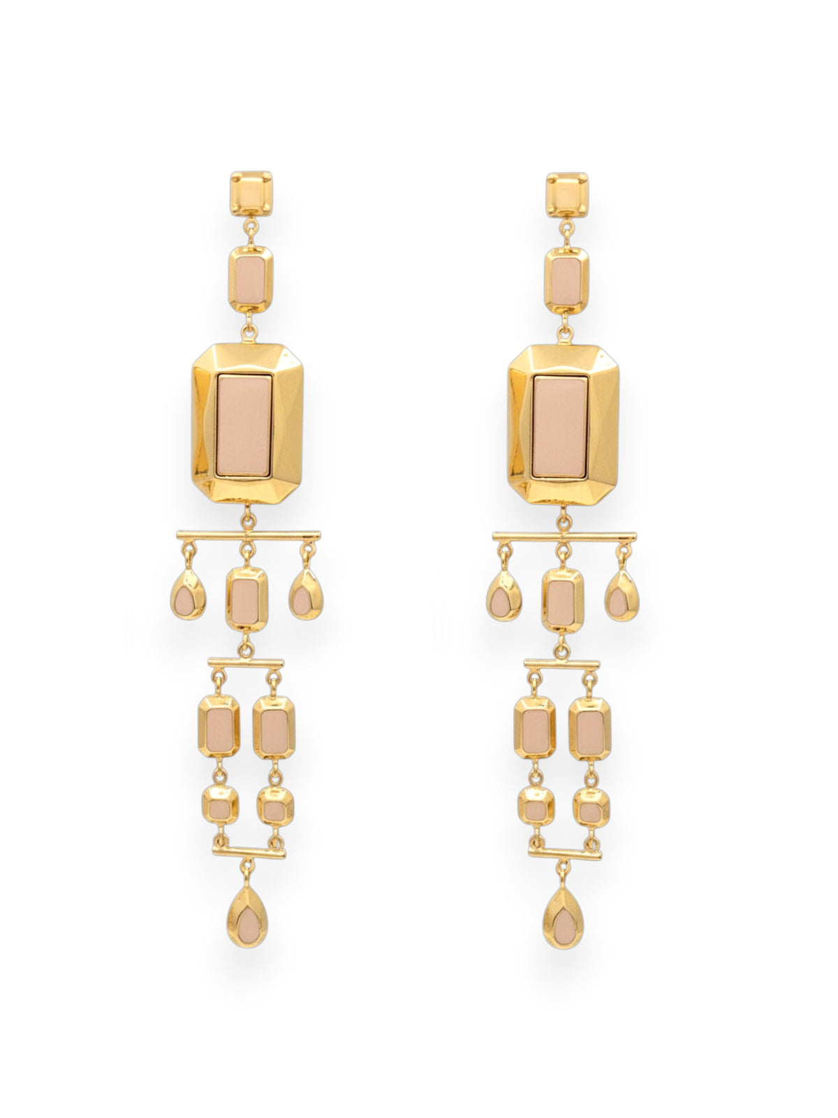 Odile Convertible Earrings in Gold and Pink