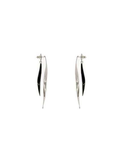 Ribbon Earrings in Silver and Black