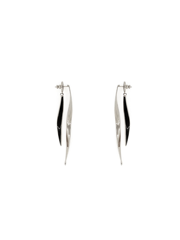 Ribbon Earrings in Silver and Black