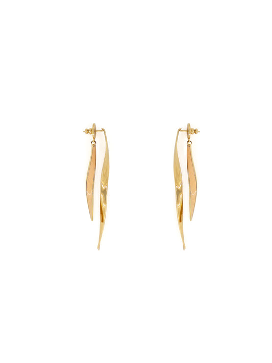 Ribbon Earrings in Gold and Pink
