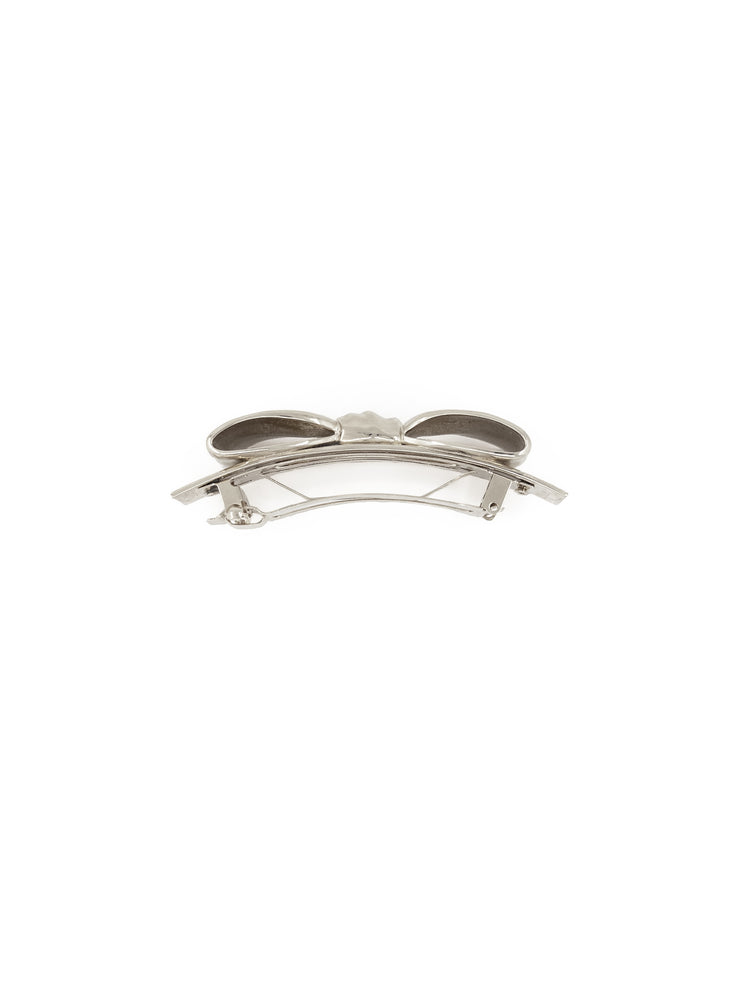 Bow Hair Barrette in Silver