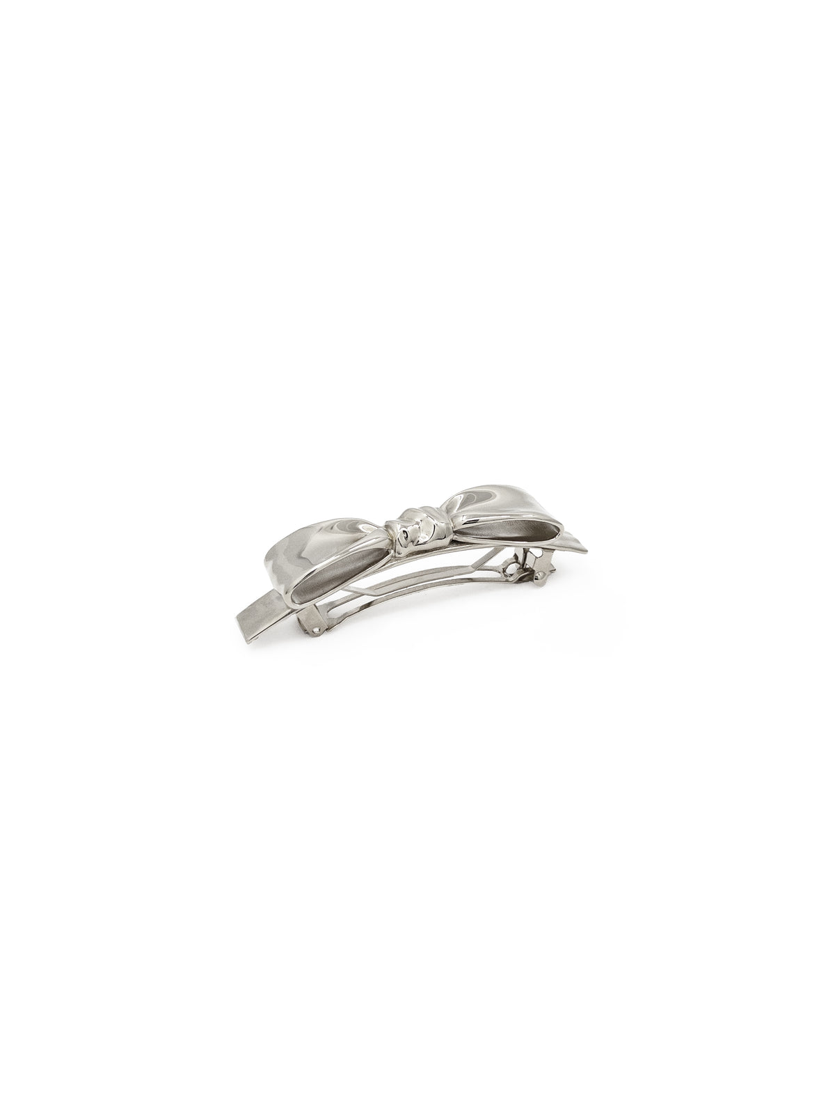 Bow Hair Barrette in Silver