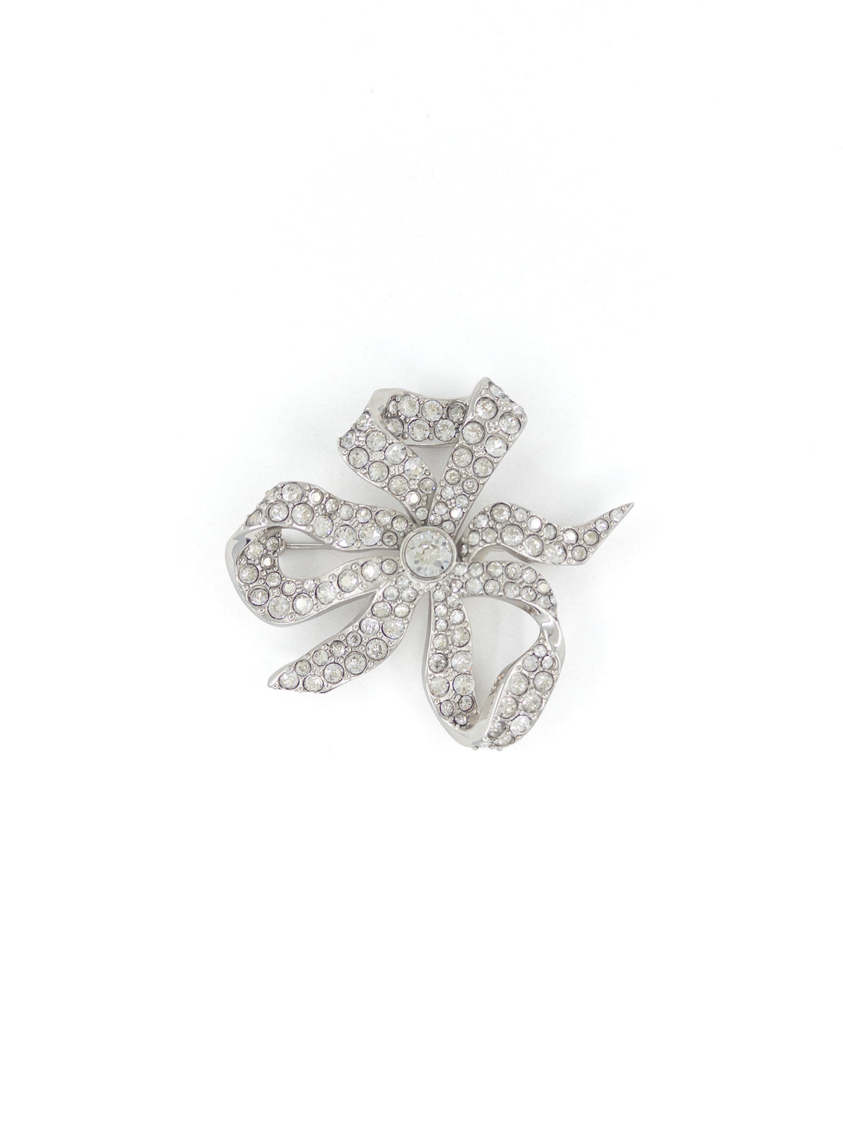 Front view of the SEIDLER Vivienne Bow Brooch with Swarovski crystals