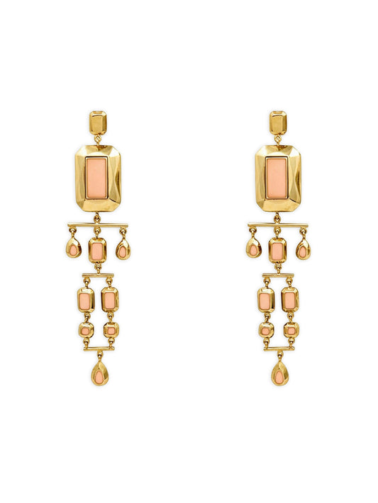 Odile Convertible Earrings in Gold and Pink