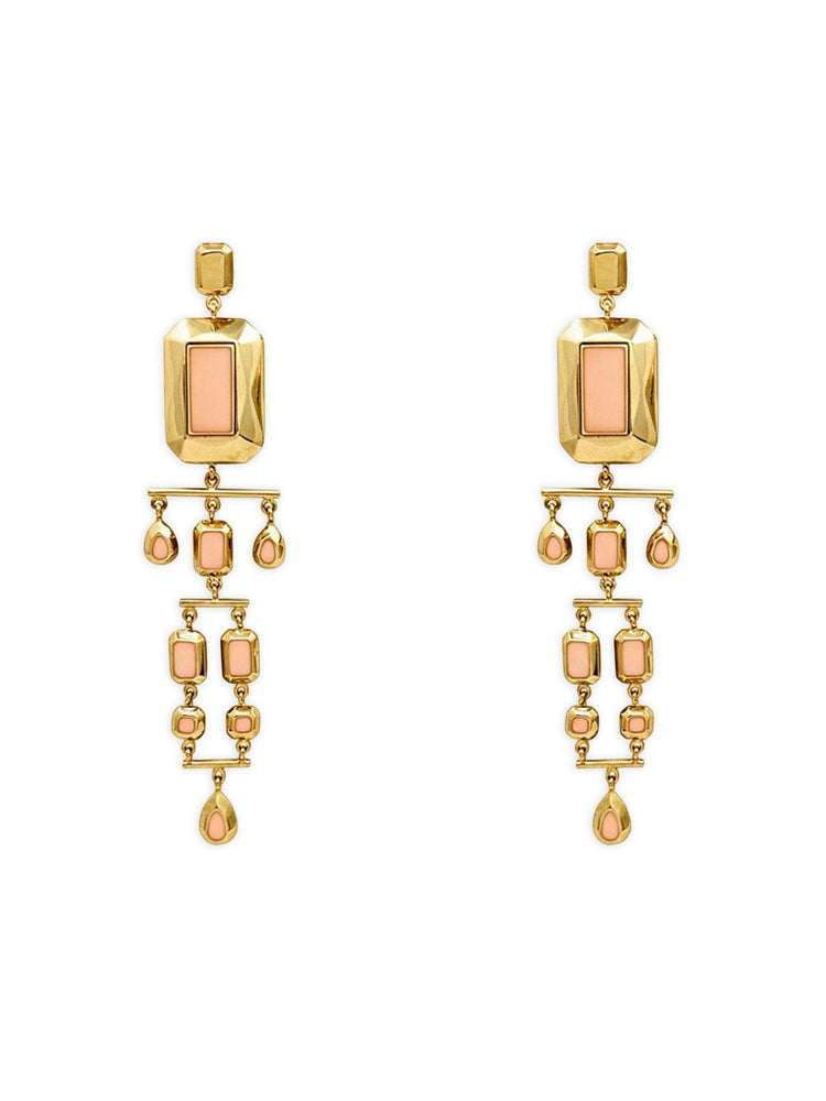 Odile Convertible Earrings in Gold and Pink