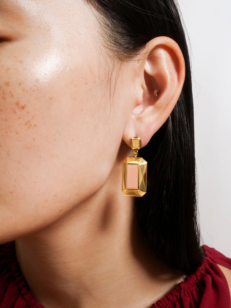 Odile Convertible Earrings in Gold and Pink