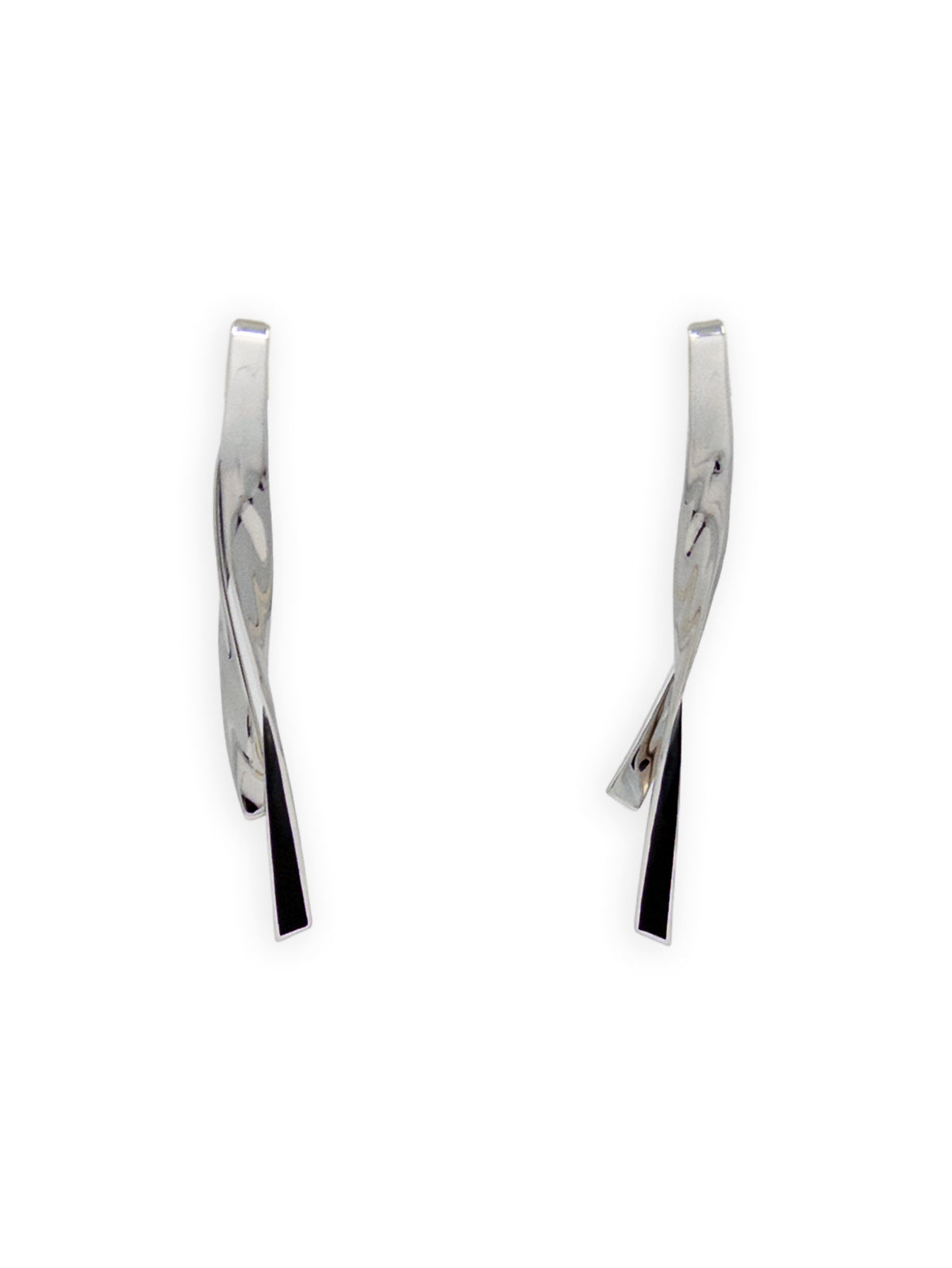 Ribbon Earrings in Silver and Black