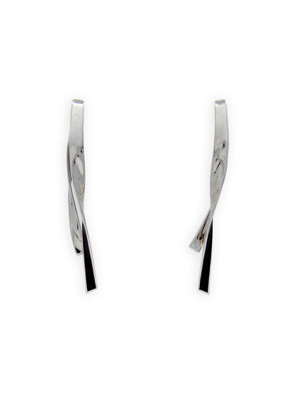 Ribbon Earrings in Silver and Black