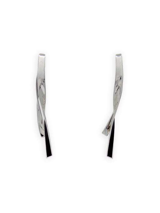Ribbon Earrings in Silver and Black