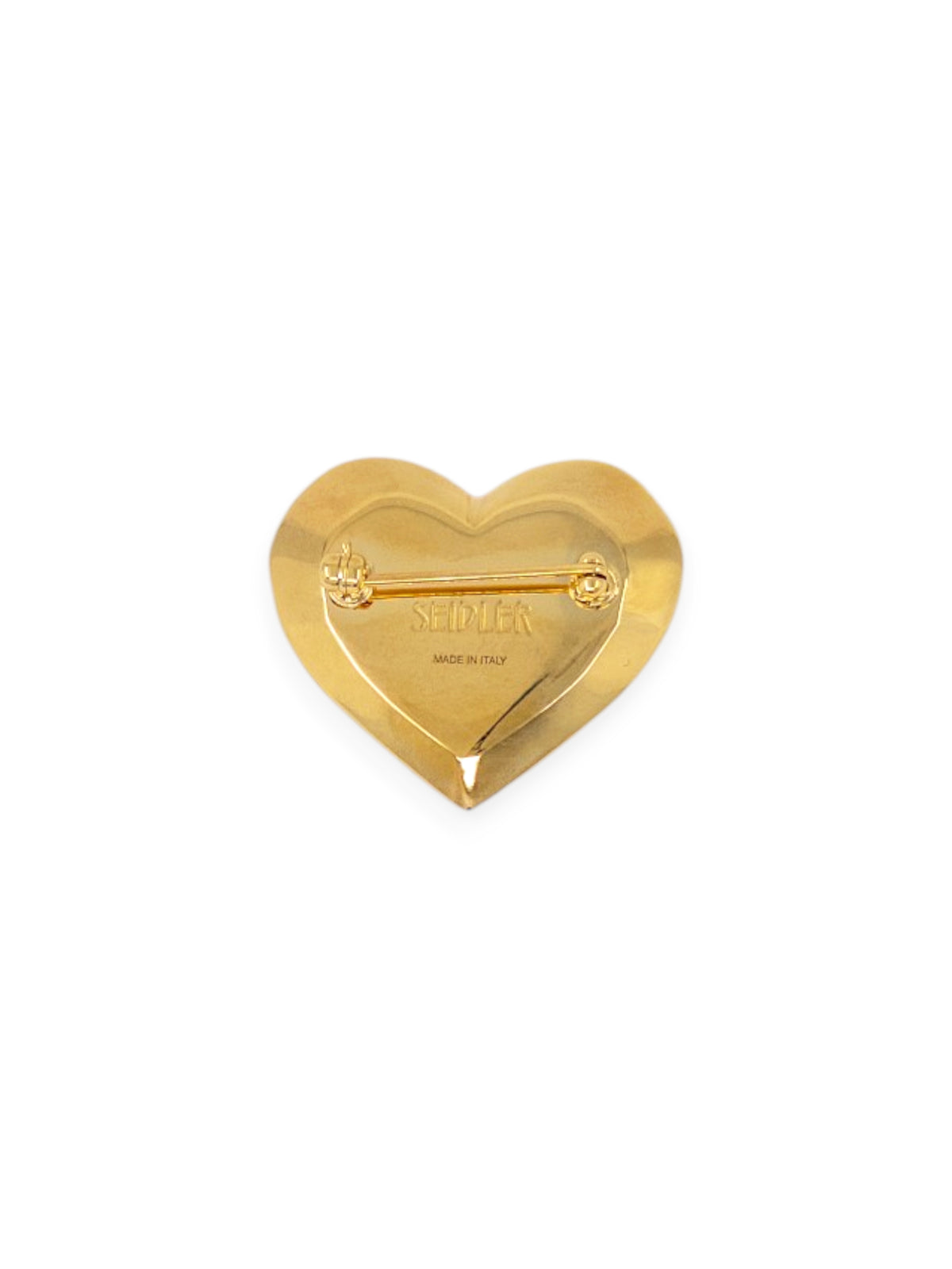 Violet Heart Brooch in Gold and Crystal