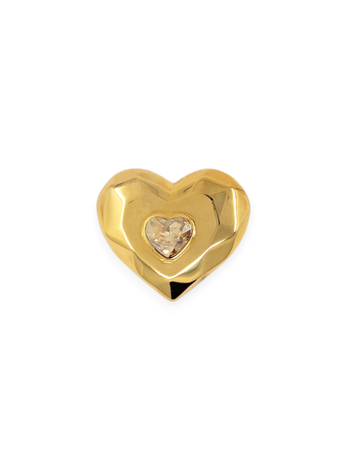Violet Heart Brooch in Gold and Crystal